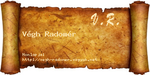 Végh Radomér névjegykártya